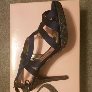 New Navy & Glitter high heels